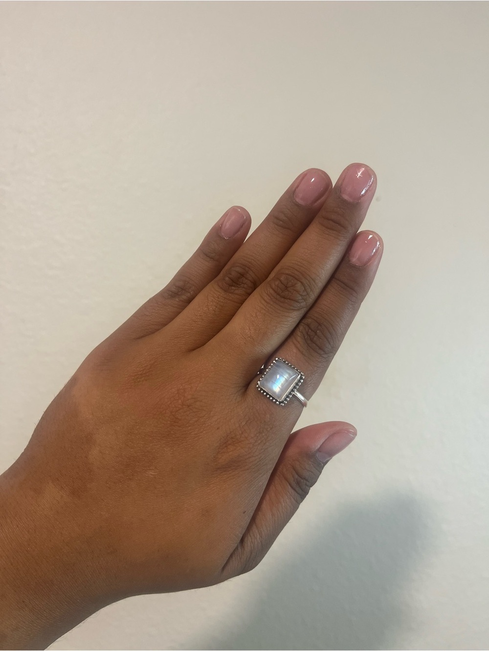 S925 Sterling Silver Rainbow Moonstone Ring - Picture 3 of 3
